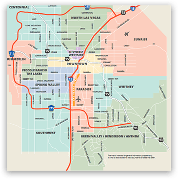 A detailed map of North Las vegas