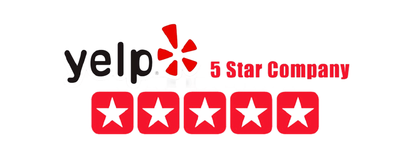 Yelp 5 Star company logo and illustration